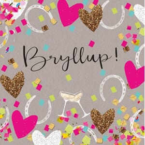 Minikort 78x78mm, "Candy", Bryllup!