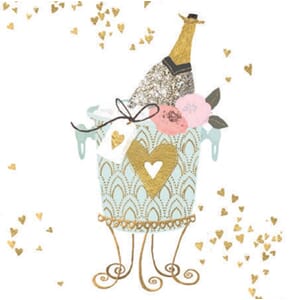 Minikort 78x78mm, "Charming", champagne