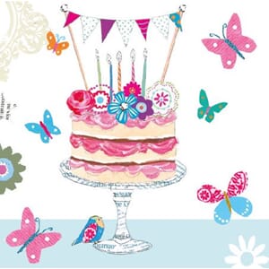 Minikort 78x78, Happiness, kake m/lys