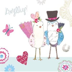 Minikort 78x78, Happiness, bryllup, fuglepar