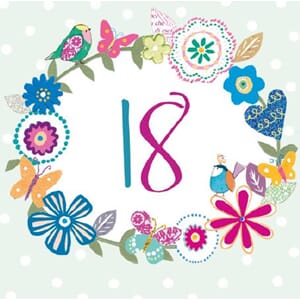 Minikort 78x78, Happiness, 18 år