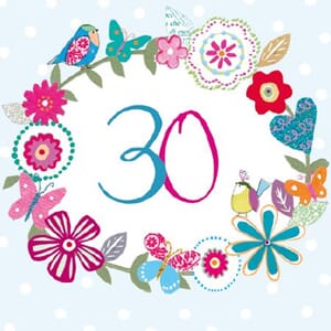 Minikort 78x78, Happiness, 30 år