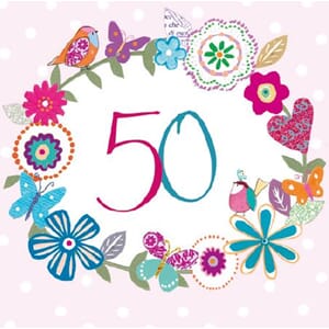 Minikort 78x78, Happiness, 50 år