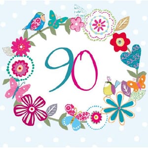 Minikort 78x78, Happiness, 90 år