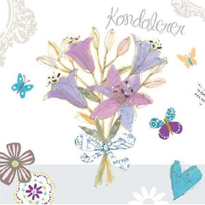 Minikort 78x78, Happiness, kondolerer, bukett