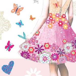 Minikort 78x78, Happiness, sommerkjole