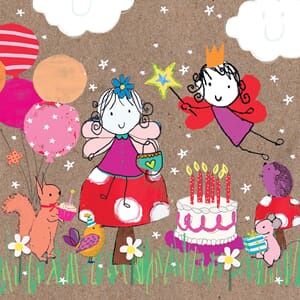 Minikort 78x78mm, "Pop-U-Lah" 2 alve-jenter