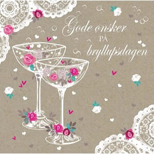 Minikort 78x78, Lace, Gode ønsker på bryllupsdagen