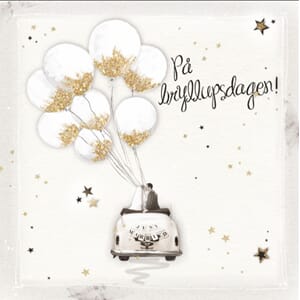 Minikort 78x78mm, "Luxe", bryllup, bil