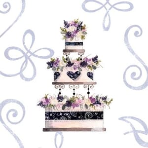 Minikort 78x78mm, "Uppercase" bryllupskake