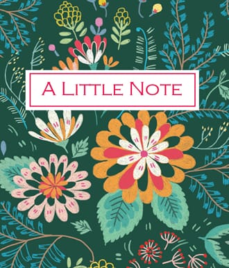 Minikort JODDS, Little Note, blomstrete, grønn