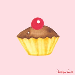 Kort 100x100, Christopher Vine Design, "Cupcake"