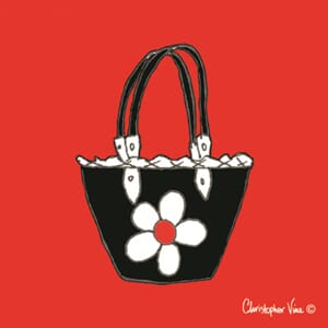 Kort 100x100, Christopher Vine Design, "Flower Bag"