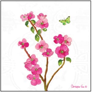 Kort 100x100, Christopher Vine Design, "Chinese Flowers"