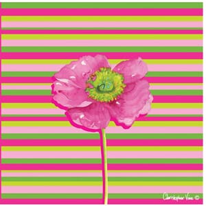 Kort 100x100, Christopher Vine Design, "Candy Poppy"