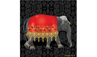 Kort 100x100, Christopher Vine Design, "Elephant"
