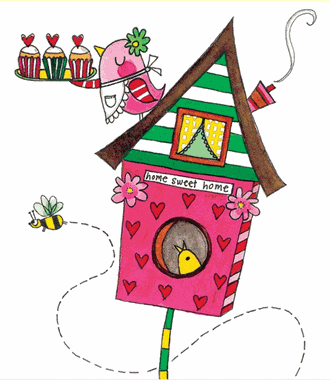 Minikort Rachel Ellen Designs, 85x75, fuglehus