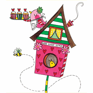 Minikort Rachel Ellen Designs, 85x75, fuglehus