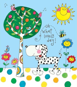 Minikort Rachel Ellen Designs, 85x75, hund og tre