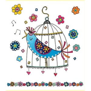 Minikort Rachel Ellen Designs, 85x75, fugl i bur