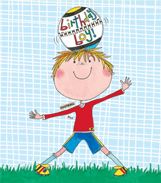 Minikort Rachel Ellen Designs, 85x75, bursdagsgutt m/fotball