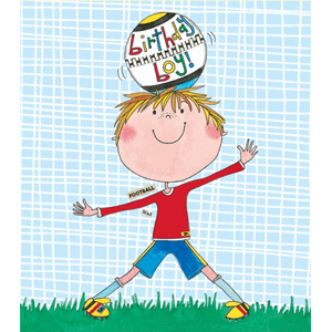 Minikort Rachel Ellen Designs, 85x75, bursdagsgutt m/fotball