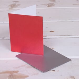 Minikort, Soul, 70x85, metallisk, rødt