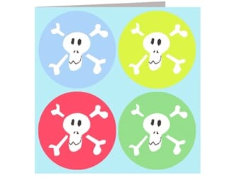 Minkort 71x71mm, The Square Card Co, Skulls