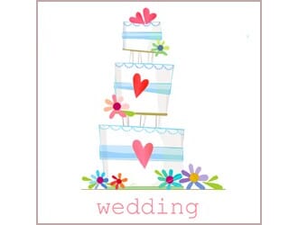 Minkort 71x71mm, The Square Card Co, Wedding Cake