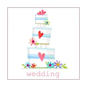 Minkort 71x71mm, The Square Card Co, Wedding Cake