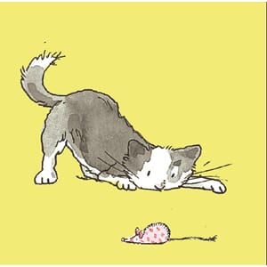 Minikort Two Bad Mice,70x70, Kitten and Mouse