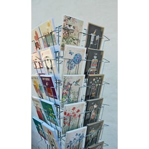 Golvstativ i blank metalltråd, 72 lommer, 150mm bredde