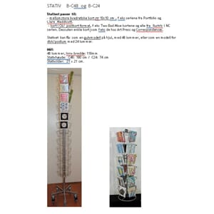 Golvstativ, smalt, 48  lommer til C6 og 10x10cm kort