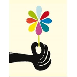 Kort, Ink Press, hånd med blomst