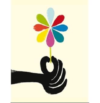 Kort, Ink Press, hånd med blomst