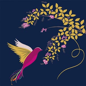 Doble kort, Sara Miller, 138x138mm, flygende fugl