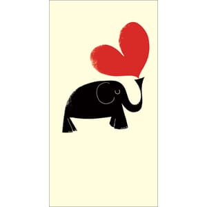 Pengebrev/"Wish Wallet", The Art File,elefant/hjerte
