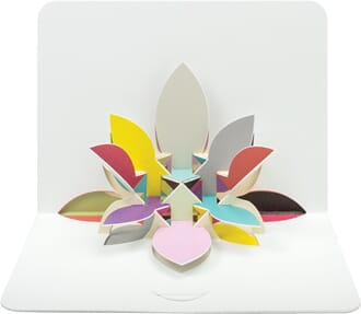 Kort, utbrettbart 3D, FORM, Flower