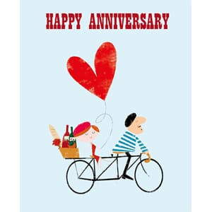 Kort, Ink Press m/farget bakgrunn, Bike & Heart