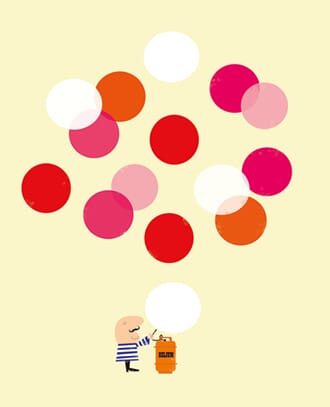 Kort, Ink Press, mann med ballonger