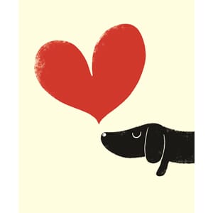 Kort, Ink Press, hund med hjerte