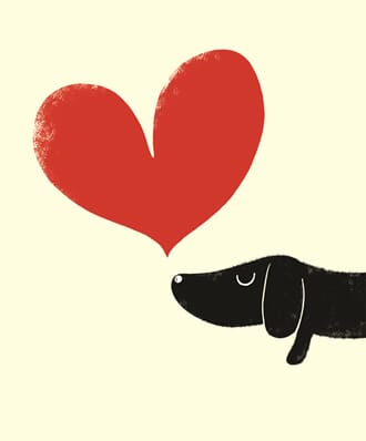 Kort, Ink Press, hund med hjerte