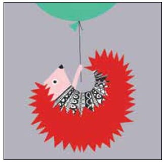 Doble kort,150x150, Doodle Block, Doodle Hedgehog