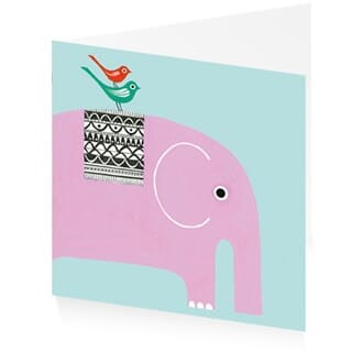 Doble kort,150x150, Doodle Block, Doodle Elephant