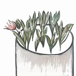 Kunstkort 160x155mm, Jessica Cooper, Lone Tulip