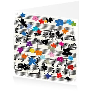 Doble kunstkort 150x150, Jenny Frean, Musical Flowers