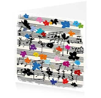 Doble kunstkort 150x150, Jenny Frean, Musical Flowers