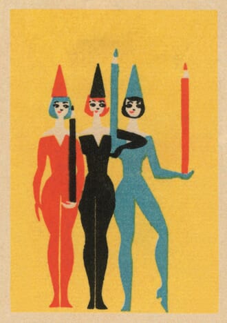 Doble kort,120x170, Vintage Matchbox, Performers with Pencil