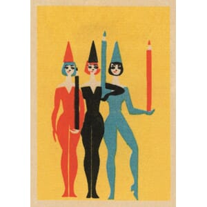 Doble kort,120x170, Vintage Matchbox, Performers with Pencil