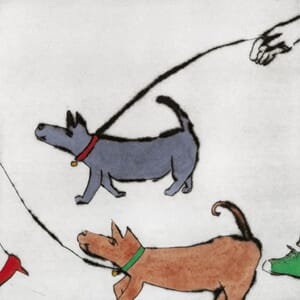 Kunstkort 150x150mm, Richard Spare, Morning Stroll